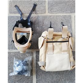 orig. Armee Schutzmaske ABC beige (sand, khaki)  mit Filter und Tasche neuwertig