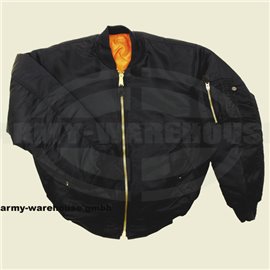 US Pilotenjacke MA1, Mod.,schwarz, Übergrößen