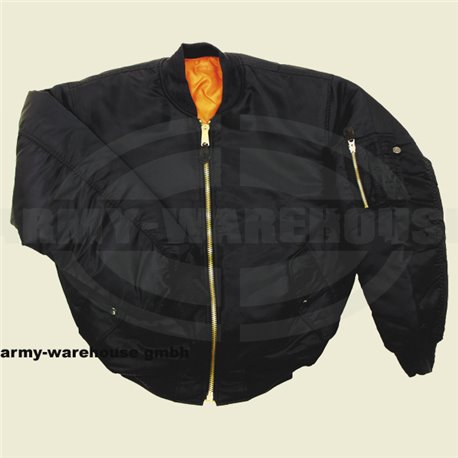 US Pilotenjacke MA1, Mod.,schwarz, Übergrößen
