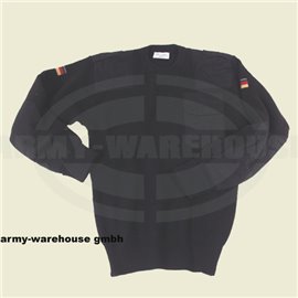 BW Pullover, mit Brusttasche,80% Wolle, 20% Acryl, schwarz