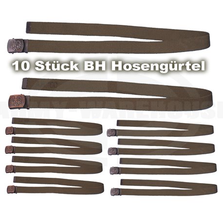 Bundesheer 10 Stück österr. BH Hosengürtel oliv, gebraucht