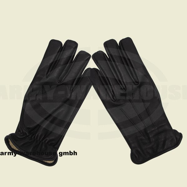 Lederhandschuhe, schwarz, mit schnitthemmender KEVLAR Einlage
