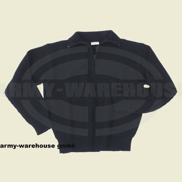Isländer Pullover, Troyer,schwarz, mit Reißverschluß