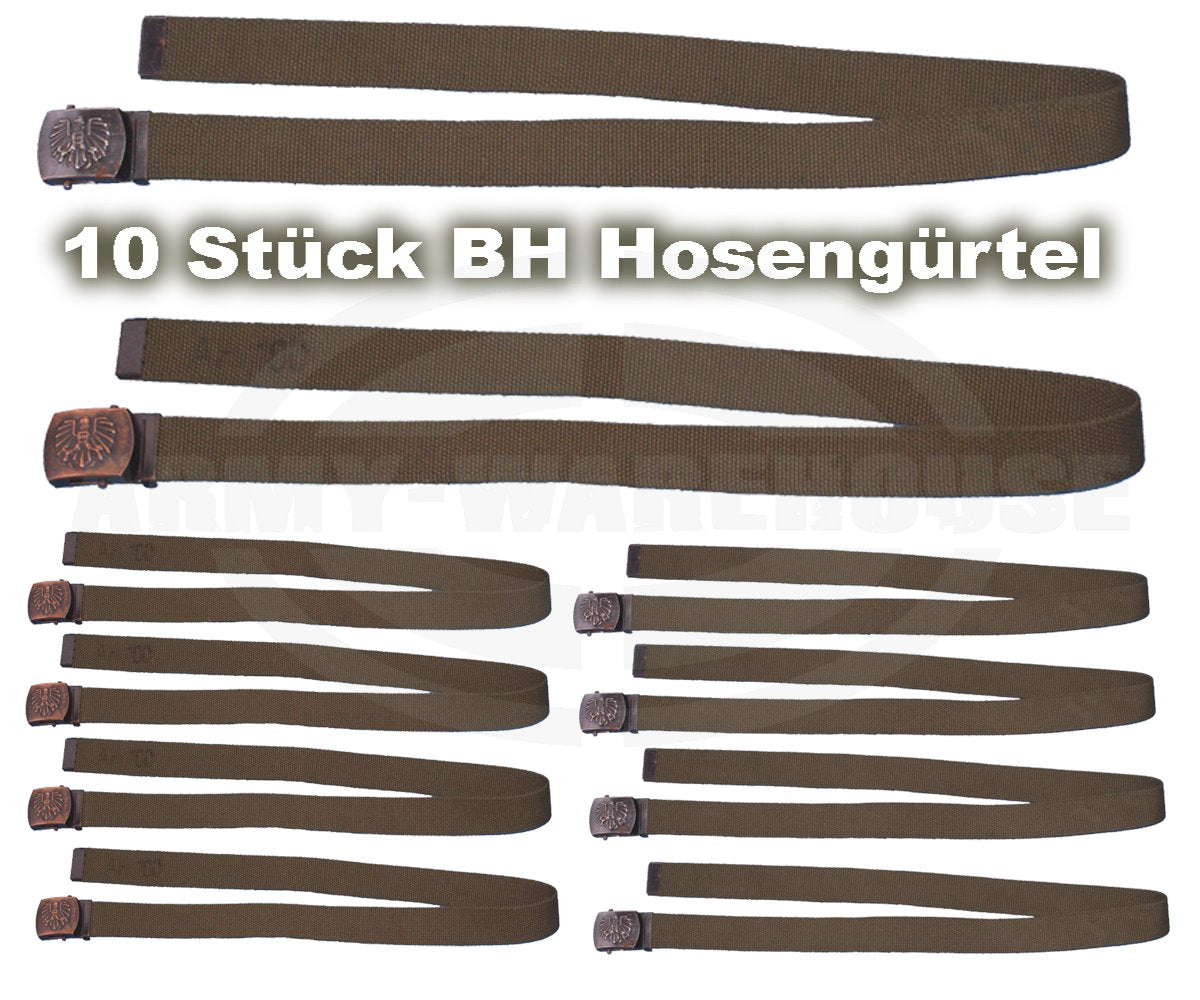 Bundesheer 10 Stück österr. BH Hosengürtel oliv, gebraucht