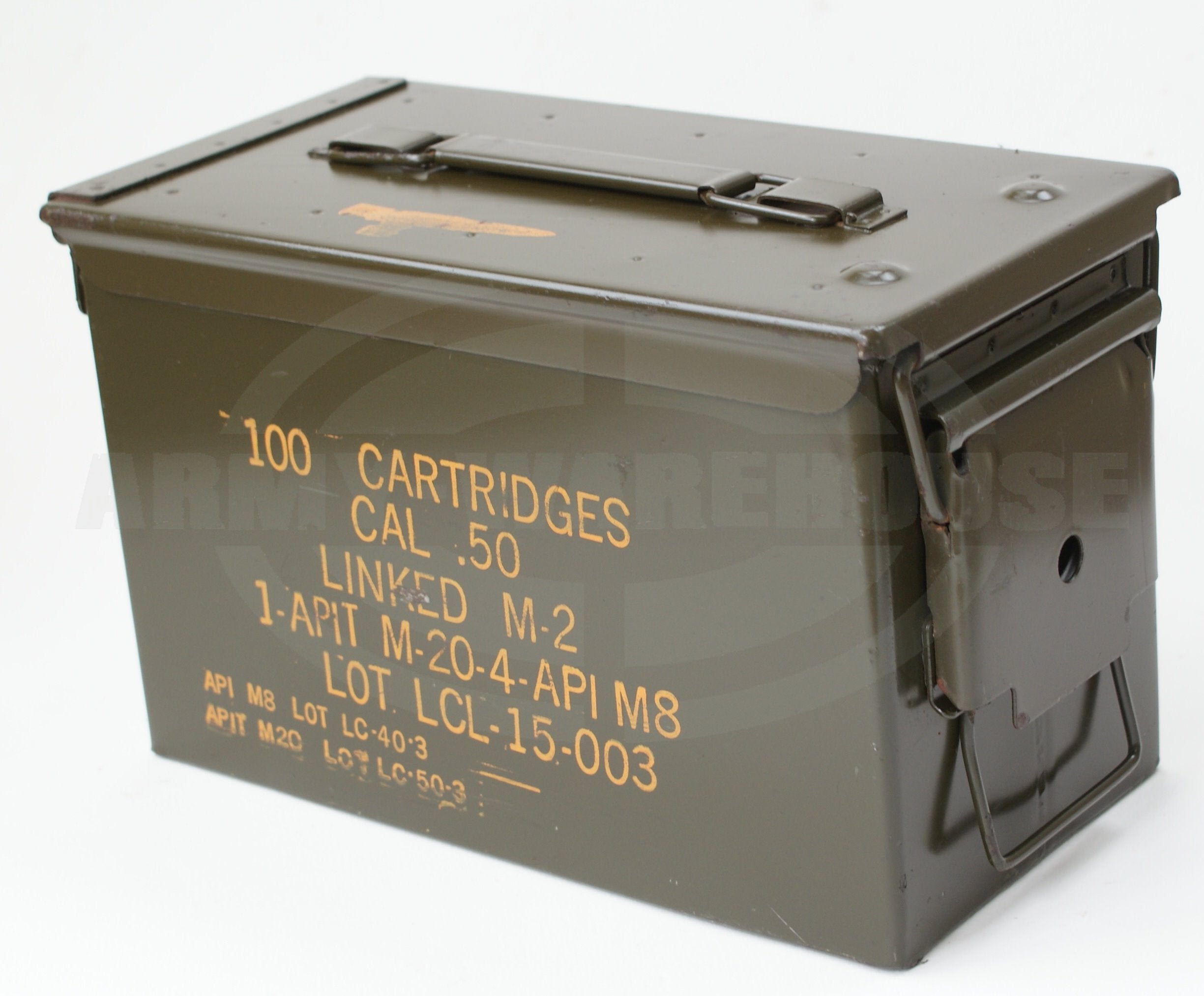orig. US Munitionsbox für CAL .50, 100 Cartridges, Metallbox, Ammunition Box M-2