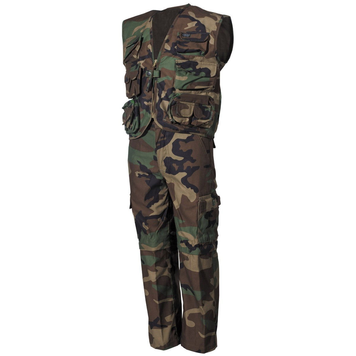 Kinder-Anzug, Weste und Hose, woodland, Hosenbeine abnehmbar