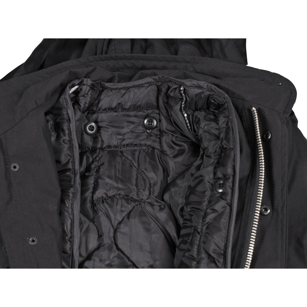 US Feldjacke M65, schwarz, m. auskn. Steppfutter, Mod.