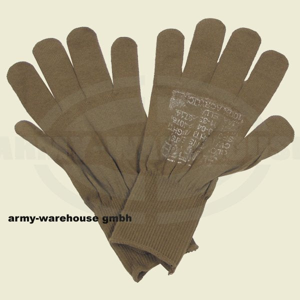 orig. US Fingerhandschuhe, braun,Unterziehhandschuh