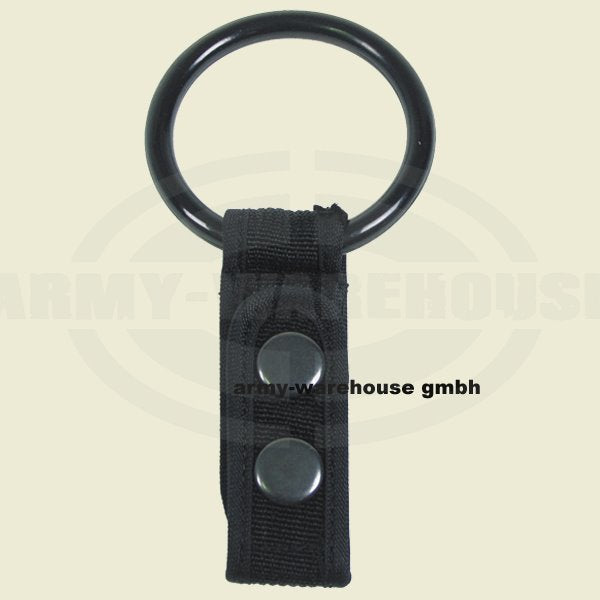 Taschenlampenhalter mit Ringund Nylonclip, schwarz