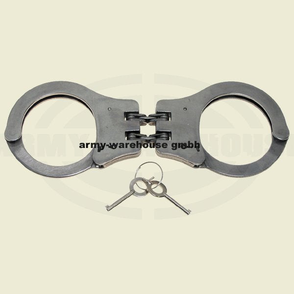 Handschellen mit Doppelkette,stabile Ausführg., 2 Schlüssel