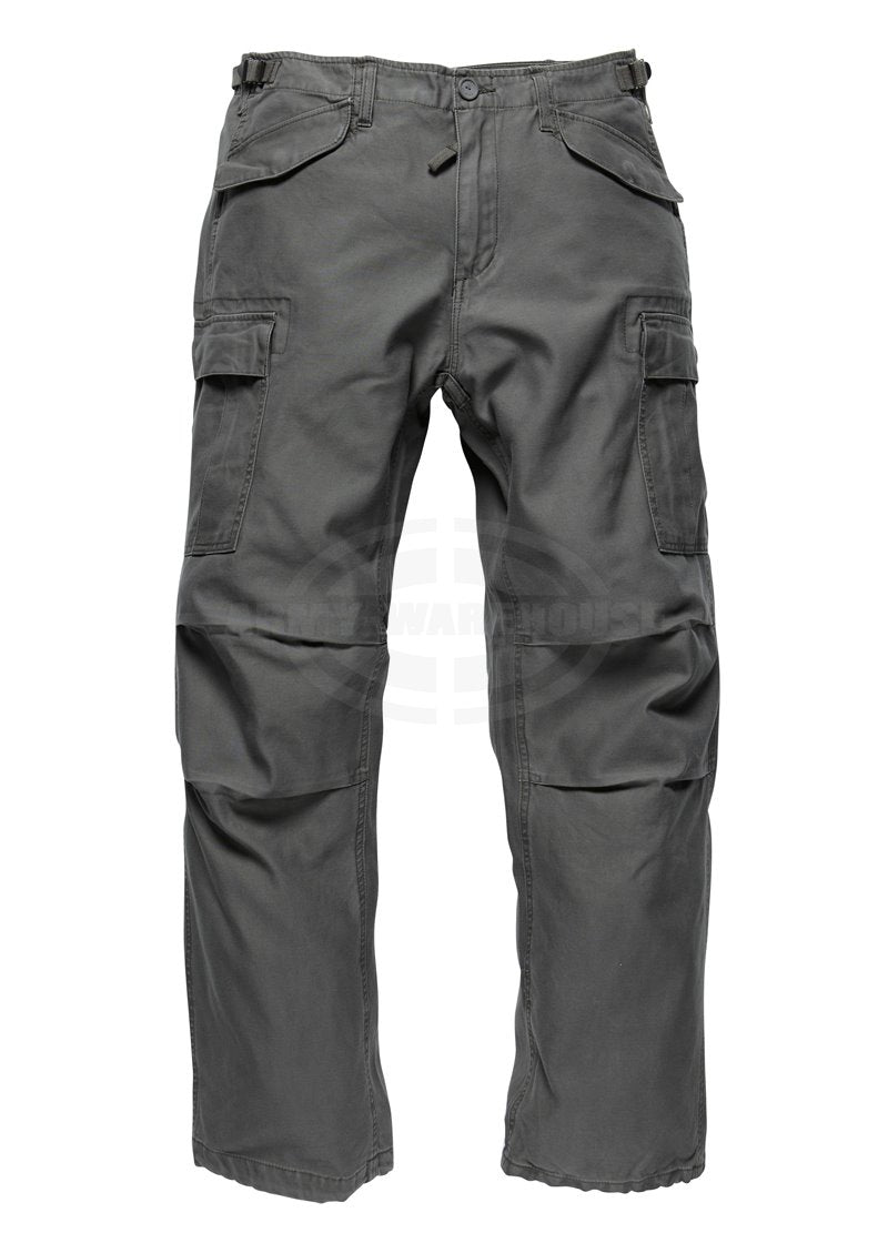 Vintage Industries - m65 heavy satin pant, oliv