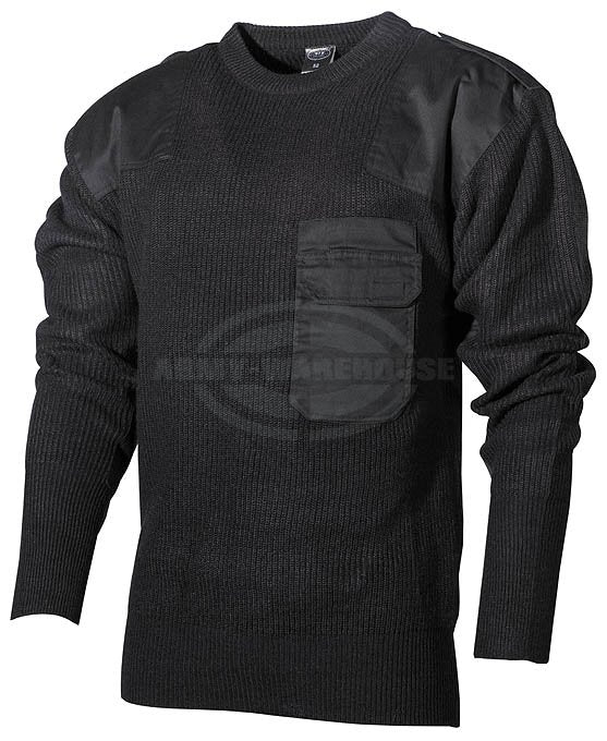BW Pullover, mit Brusttasche, schwarz