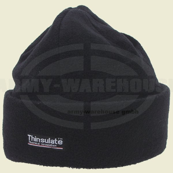 Rollmütze Fleece, schwarz,Thinsulatefütterung