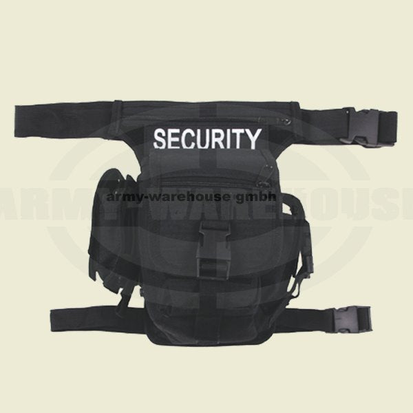 Hip Bag, \"SECURITY\", schwarz,Bein- und Gürtelbefestigung