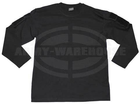 US Shirt, langarm, schwarz, mit Ärmeltaschen