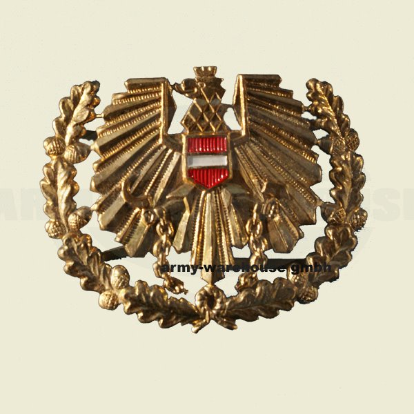 österr. Bundesheer Barett/Tellerkappen-Abzeichen, ÖBH Adler, BH, gold